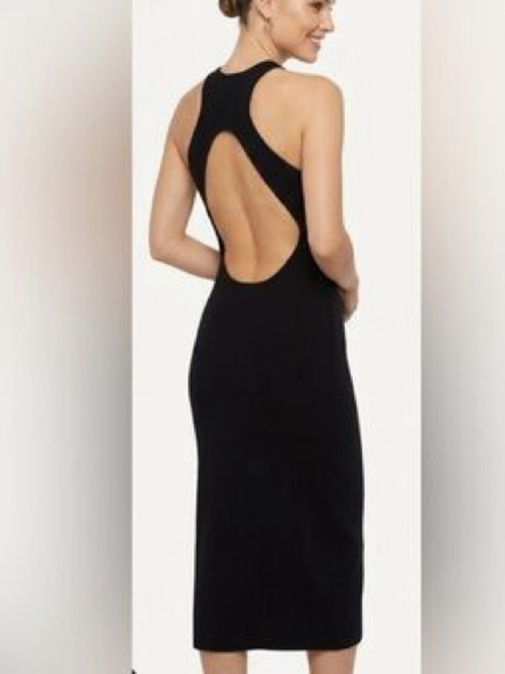 HOUSE OF HARLOW 1960 Open Back Knit Dress in Black